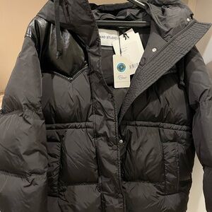 Stand Studio Charcoal Puffer Jacket